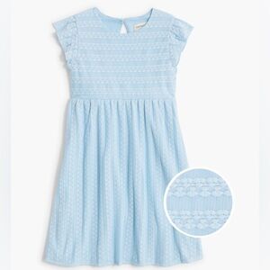 NWT J. Crew Crewcuts Girls Knit Flutter Sleeve Dress in Chateau Blue | Size 12